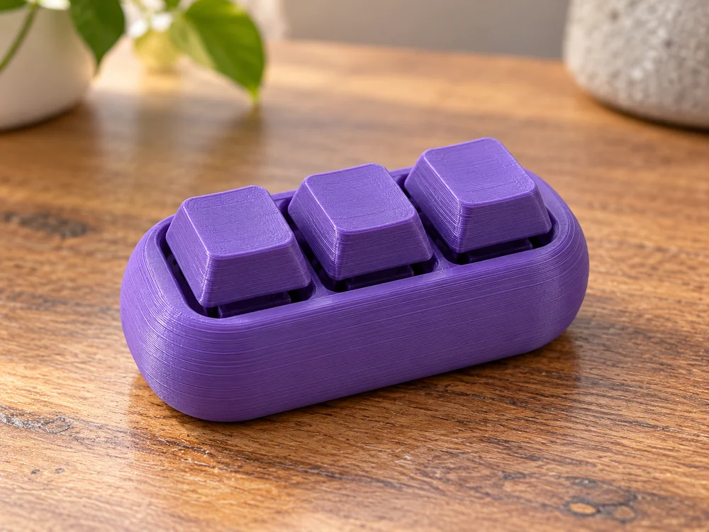 AI-generated realistic illustration of a 3D printed fidget clicker