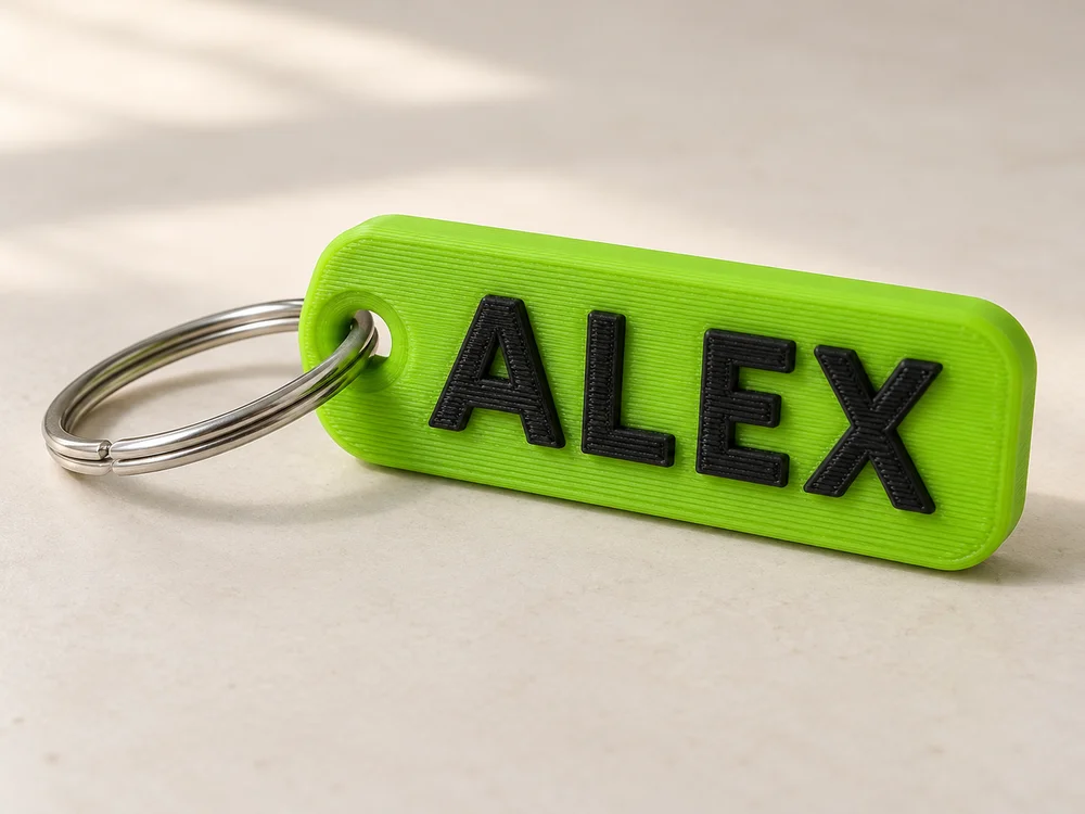 AI-generated realistic illustration of a personalised name tag